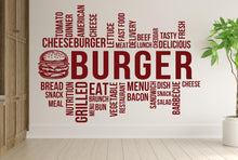 Load image into Gallery viewer, Burger Wall Decal Restaurant Wall Decal Burger Wall Sticker Wall Decal Wall Art Window Wall Sticker Burger Decor