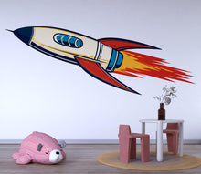 Load image into Gallery viewer, Rocket Wall Decal Sticker | Space Wall Art | Peel And Stick Wall Decal For Nursery Baby Room Kids Bedroom Modern Space Decor