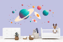 Load image into Gallery viewer, Planets Wall Decal Sticker | Space Nursery Wall Art | Peel And Stick Wall Decal For Baby Room Kids Bedroom Gender Neutral Nursery Decor