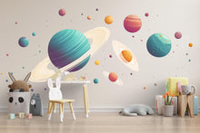 Load image into Gallery viewer, Planets Wall Decal Sticker | Space Nursery Wall Art | Peel And Stick Wall Decal For Baby Room Kids Bedroom Gender Neutral Nursery Decor