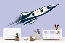 Load image into Gallery viewer, Rocket Wall Decal Sticker | Space Nursery Wall Art | Peel And Stick Wall Decal For Baby Room Kids Bedroom Modern Minimal Space Decor