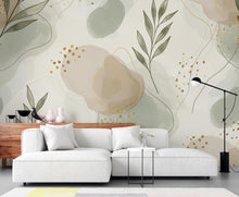 Load image into Gallery viewer, Abstract Botanical Wall Art, Neutral Watercolor Leaves Print, Sage Green Beige Modern Boho Art, Minimal Nature Wall Decor
