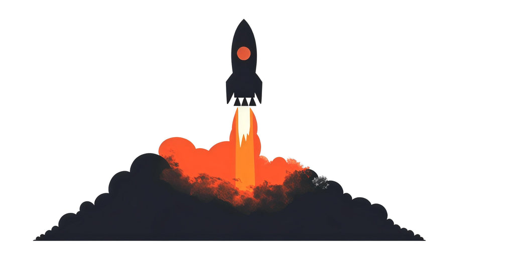 Rocket Launch Wall Decal Sticker | Space Nursery Wall Art | Peel And Stick Wall Decal For Baby Room Kids Bedroom Modern Space Decor