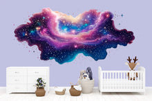 Load image into Gallery viewer, Galaxy Cloud Wall Decal Sticker | Space Nursery Wall Art | Peel And Stick Wall Decal For Baby Room Kids Bedroom Dreamy Modern Decor