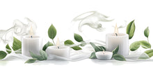 Load image into Gallery viewer, Candle Wall Decal With Leaves | Spa Wall Sticker | Zen Bedroom Wall Art | Relaxing Bathroom Decor | Meditation Wall Mural | Peel And Stick