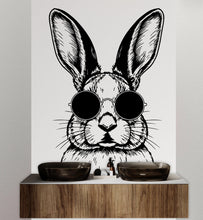 Load image into Gallery viewer, Rabbit Sunglasses Wall Decal, Rabbit Decor, Bathroom stickers