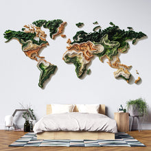 Load image into Gallery viewer, Layered World Map Wall Decal Sticker | 3D Topographic Earth Map Wall Art | Peel And Stick World Map Decor For Modern Home