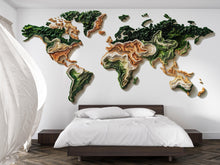 Load image into Gallery viewer, Layered World Map Wall Decal Sticker | 3D Topographic Earth Map Wall Art | Peel And Stick World Map Decor For Modern Home