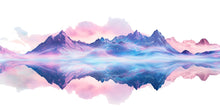 Load image into Gallery viewer, Pastel Mountain Wall Decal Sticker | Dreamy Landscape Wall Art | Watercolor Mountain Reflection Nursery Decor | Peel And Stick