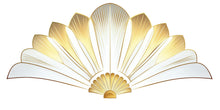 Load image into Gallery viewer, Gold Art Deco Wall Decal Sticker | Elegant Fan Wall Art | Luxury Sunburst Wall Decor | Peel And Stick Modern Bedroom Accent