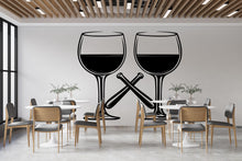 Load image into Gallery viewer, Wine Glass Wall Decal Minimal Bar Art Cafe Decor 404mv