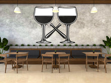 Load image into Gallery viewer, Wine Glass Wall Decal Minimal Bar Art Cafe Decor 404mv