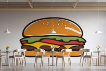 Load image into Gallery viewer, Colorful Burger Wall Art Restaurant Decor 406mv