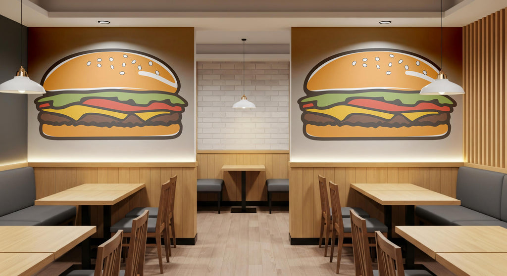 Colorful Burger Wall Art Restaurant Decor 406mv