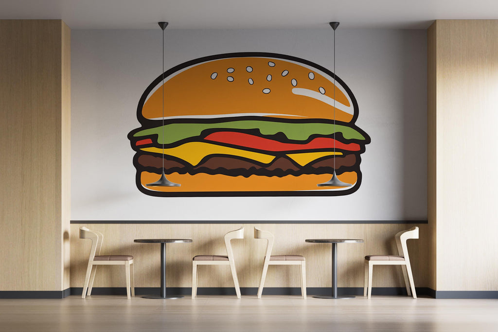 Colorful Burger Wall Art Restaurant Decor 406mv