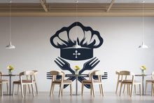 Load image into Gallery viewer, Chef Hat Wall Mural, Restaurant Kitchen Decor, Modern Food Wall Art, Cafe Interior Design 413mv