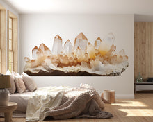 Load image into Gallery viewer, Crystal Wall Mural, Quartz Stone Wall Art, Modern Bedroom Decor, Luxury Interior Design 419mv