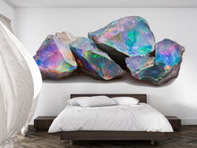 Load image into Gallery viewer, Iridescent Crystal Wall Mural, Opal Stone Wall Art, Modern Bedroom Decor, Luxury Interior Art 429mv