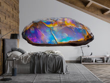 Load image into Gallery viewer, Opal Crystal Wall Mural, Iridescent Stone Wall Art, Luxury Bedroom Decor, Modern Statement Art 430mv