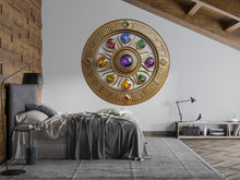 Load image into Gallery viewer, Gemstone Mandala Wall Mural, Sacred Geometry Wall Art, Luxury Spiritual Decor, Boho Statement Art 431mv