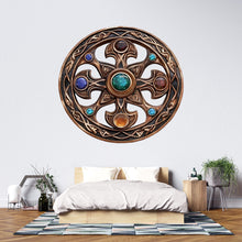 Load image into Gallery viewer, Celtic Cross Wall Art, Mystic Knot Mandala, Jewel Inlay Wall Decor, Sacred Symbol Art 435mv