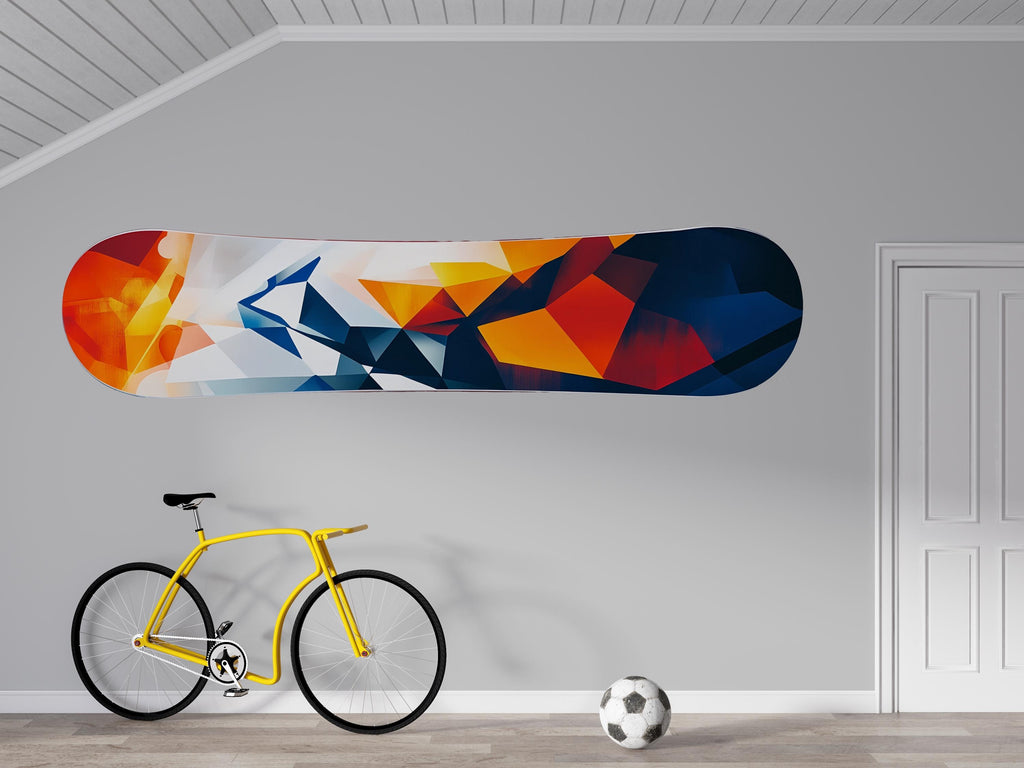 Snowboard Wall Art Modern Geometric Snowboard Decor Abstract Snowboard Wall Mount Art 450mv