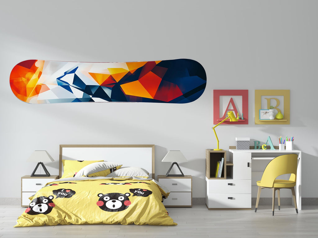 Snowboard Wall Art Modern Geometric Snowboard Decor Abstract Snowboard Wall Mount Art 450mv