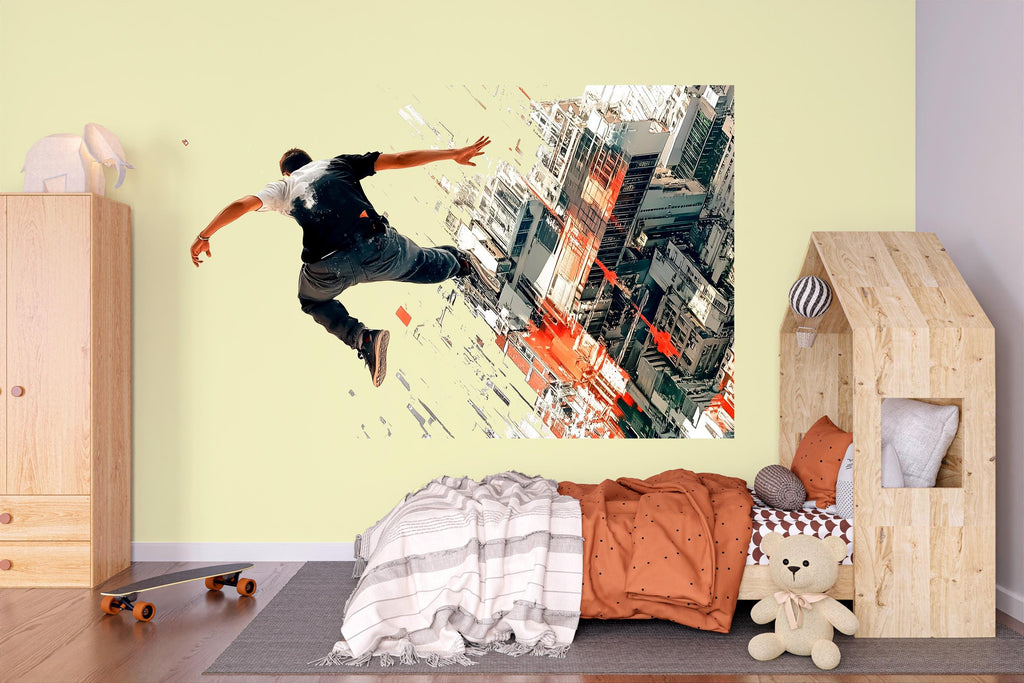 Urban Parkour Wall Mural Freerunning City Wall Art Street Room Decor 460mv