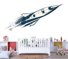 Load image into Gallery viewer, Rocket Wall Decal Minimal Space Nursery Wall Art Kids Room Decor 464mv