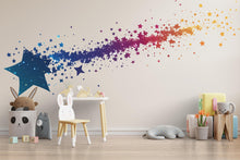 Load image into Gallery viewer, Shooting Star Wall Decal Rainbow Star Nursery Wall Art Kids Room 466mv