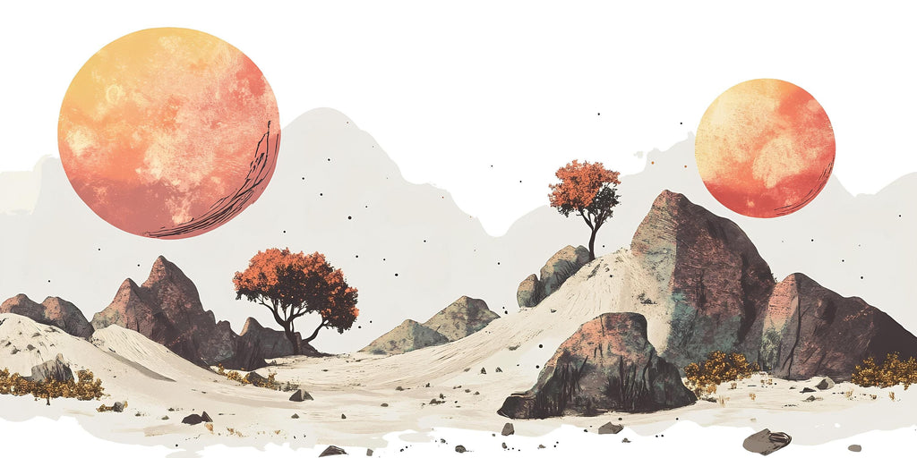 Desert Landscape Wall Decal Boho Nursery Wall Art Kids Room Decor 470mv