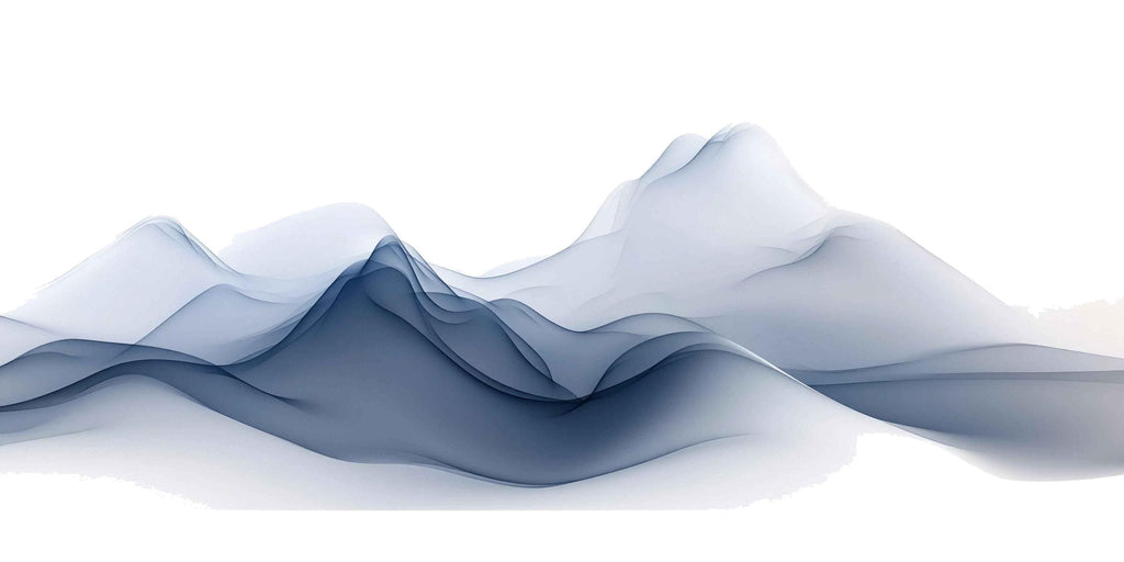 Abstract Mountain Wall Decal Sticker | Blue Wave Landscape Wall Art | Modern Minimal Wall Decor | Neutral Bedroom Wall Mural
