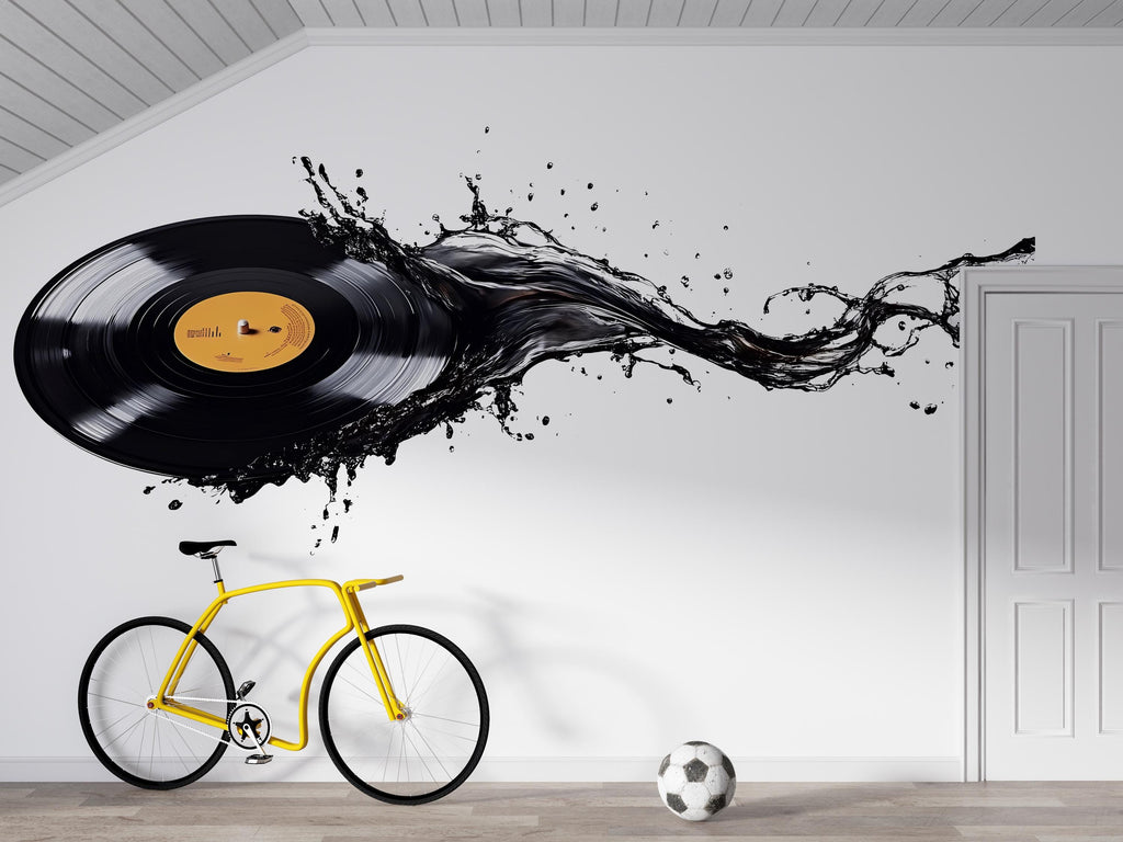 Vinyl Record Wall Decal Wallpaper Music Wall Sticker DJ Room Decor Sound Wave Vinyl Wall Art Music Lover Bedroom Decor Modern Music