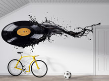Load image into Gallery viewer, Vinyl Record Wall Decal Wallpaper Music Wall Sticker DJ Room Decor Sound Wave Vinyl Wall Art Music Lover Bedroom Decor Modern Music