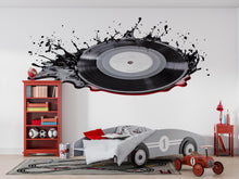 Load image into Gallery viewer, Vinyl Record Splash Wall Decal Wallpaper Music Wall Sticker DJ Room Decor Record Wall Art Teen Boy Bedroom Music Lover Gift Soundwave