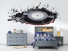 Load image into Gallery viewer, Vinyl Record Splash Wall Decal Wallpaper Music Wall Sticker DJ Room Decor Record Wall Art Teen Boy Bedroom Music Lover Gift Soundwave