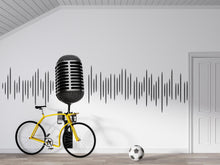Load image into Gallery viewer, Microphone Soundwave Wall Decal Wallpaper Music Studio Wall Sticker Podcast Decor Singer Room Wall Art Teen Boy Bedroom DJ Wallpaper