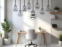 Load image into Gallery viewer, Business Motivation Wall Decal – Strategy Growth Goals Vision Success – Lightbulb Office Wall Sticker, Entrepreneur &amp; Startup Decor 736LU