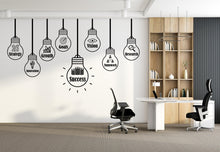 Load image into Gallery viewer, Business Motivation Wall Decal – Strategy Growth Goals Vision Success – Lightbulb Office Wall Sticker, Entrepreneur &amp; Startup Decor 736LU