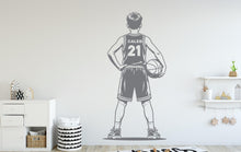 Load image into Gallery viewer, Personalized Basketball Boy Vinyl Wall Decal, Kids Room Decor, Custom Name
