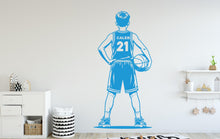Load image into Gallery viewer, Personalized Basketball Boy Vinyl Wall Decal, Kids Room Decor, Custom Name