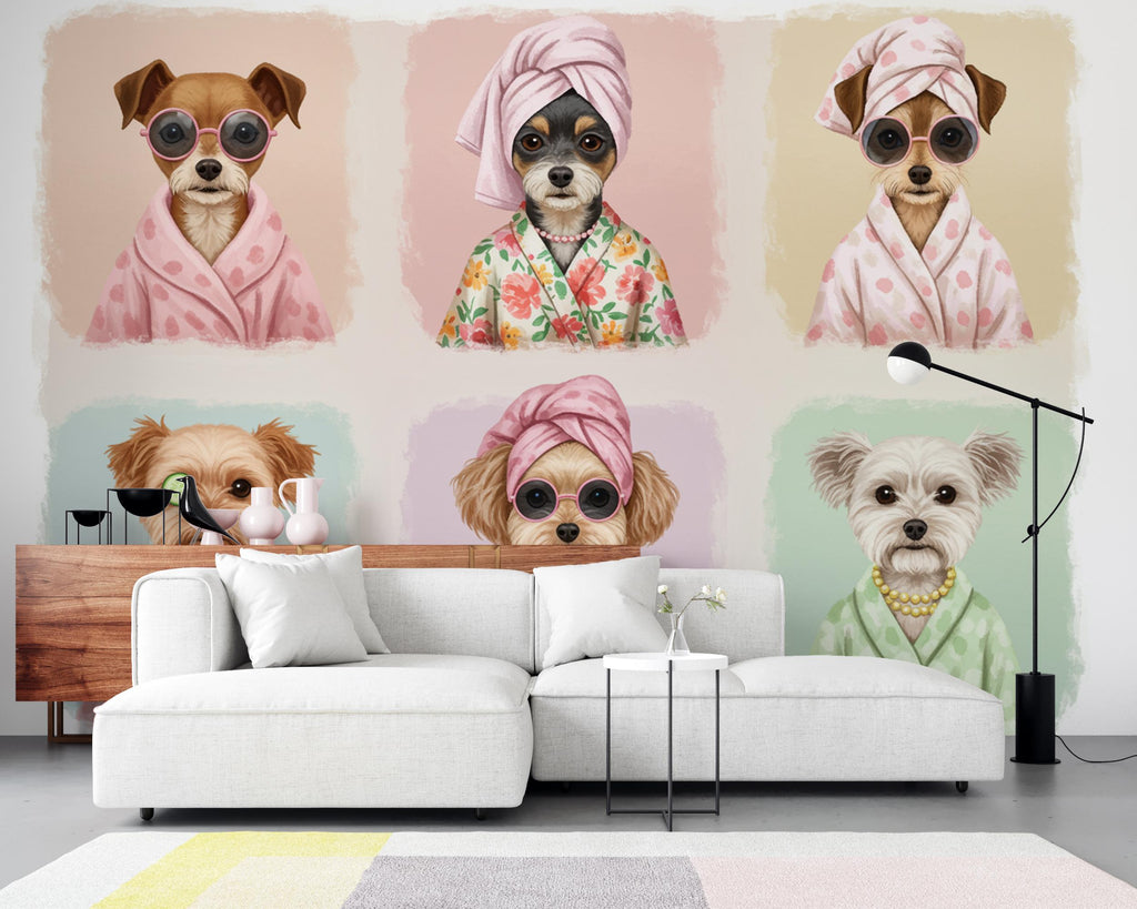 Grooming Salon Wallpaper | Dog SPA Wall Mural