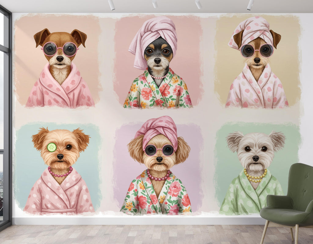 Grooming Salon Wallpaper | Dog SPA Wall Mural