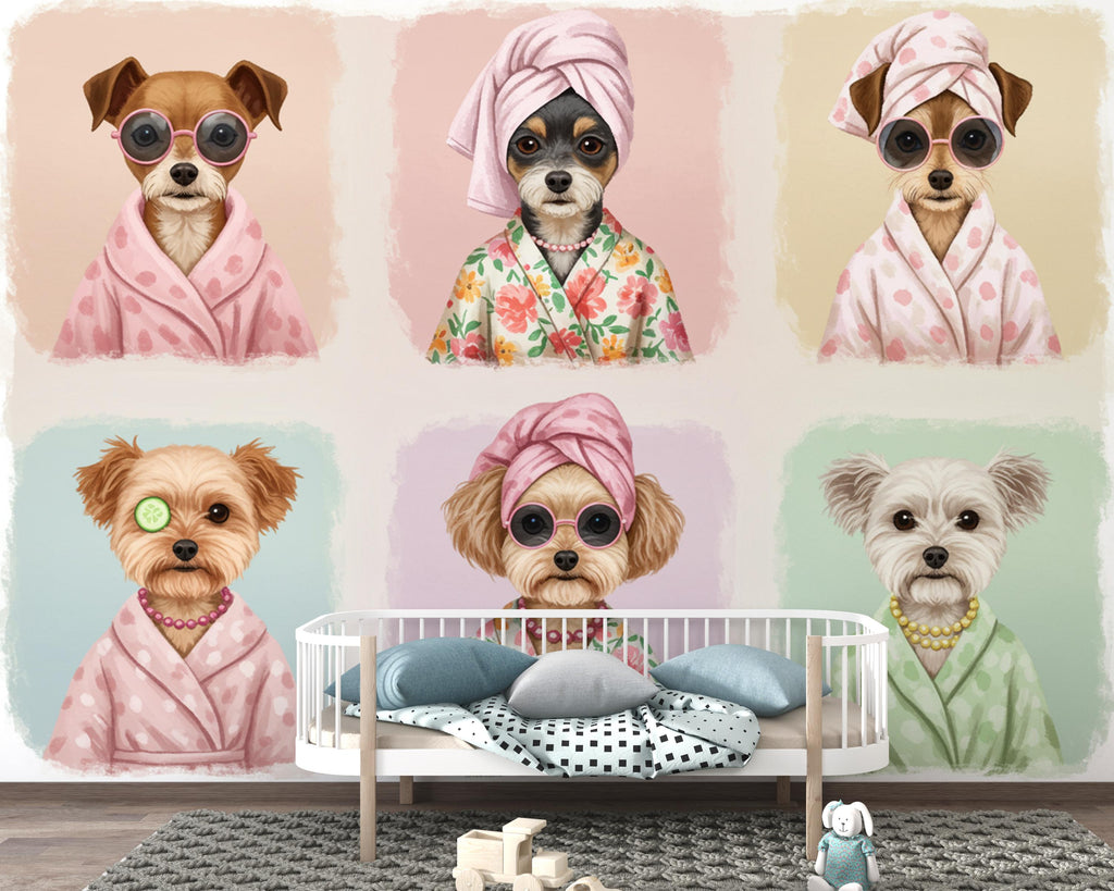 Grooming Salon Wallpaper | Dog SPA Wall Mural