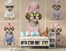 Load image into Gallery viewer, Grooming Salon Wallpaper | Dog Shih Tzu SPA Wall Mural