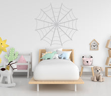 Load image into Gallery viewer, Spider web wall decal Spider web wall sticker Nursery kids room decor Halloween funny scary vinyl art decor Halloween Spooky web decal 739LU