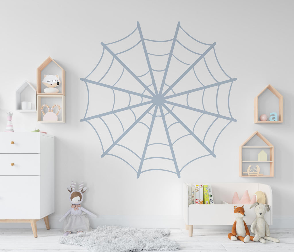 Spider web wall decal Spider web wall sticker Nursery kids room decor Halloween funny scary vinyl art decor Halloween Spooky web decal 739LU