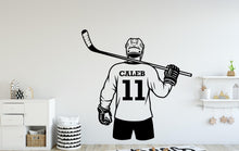 Load image into Gallery viewer, Custom Name Hockey Wall Decal, Kids Room Decor