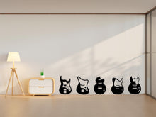 Load image into Gallery viewer, Guitar Wall Decal – Modern Music Wall Art, Guitar Silhouette Sticker, Set of Guitar's Wall Sticker, Musician Studio &amp; Home Decor 740LU