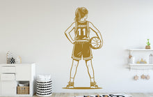Load image into Gallery viewer, Personalized Basketball Girl Vinyl Wall Decal, Kids Room Decor, Custom Name
